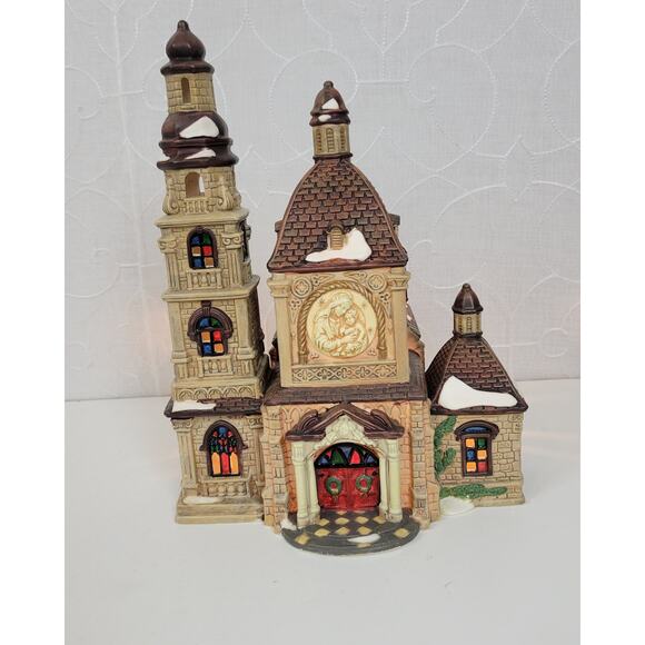 Santa's Workbench Classic Porcelain Lighted House St Mary's Cathedral 479-3998 - Picture 11 of 16